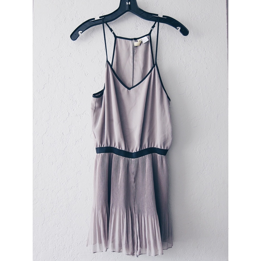 H&M Shiny Taupe Pleated Romper